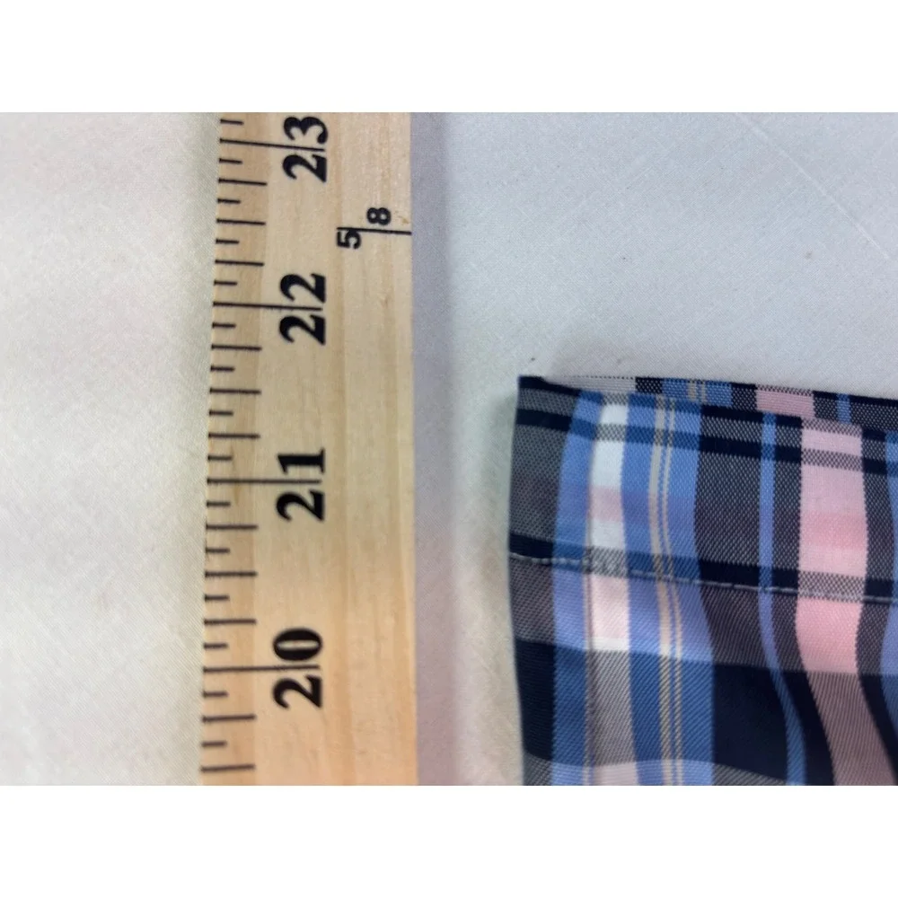 Pro Tour Mens Blue Pink Plaid Golf Shorts 38 Performance Polyester Flat Front